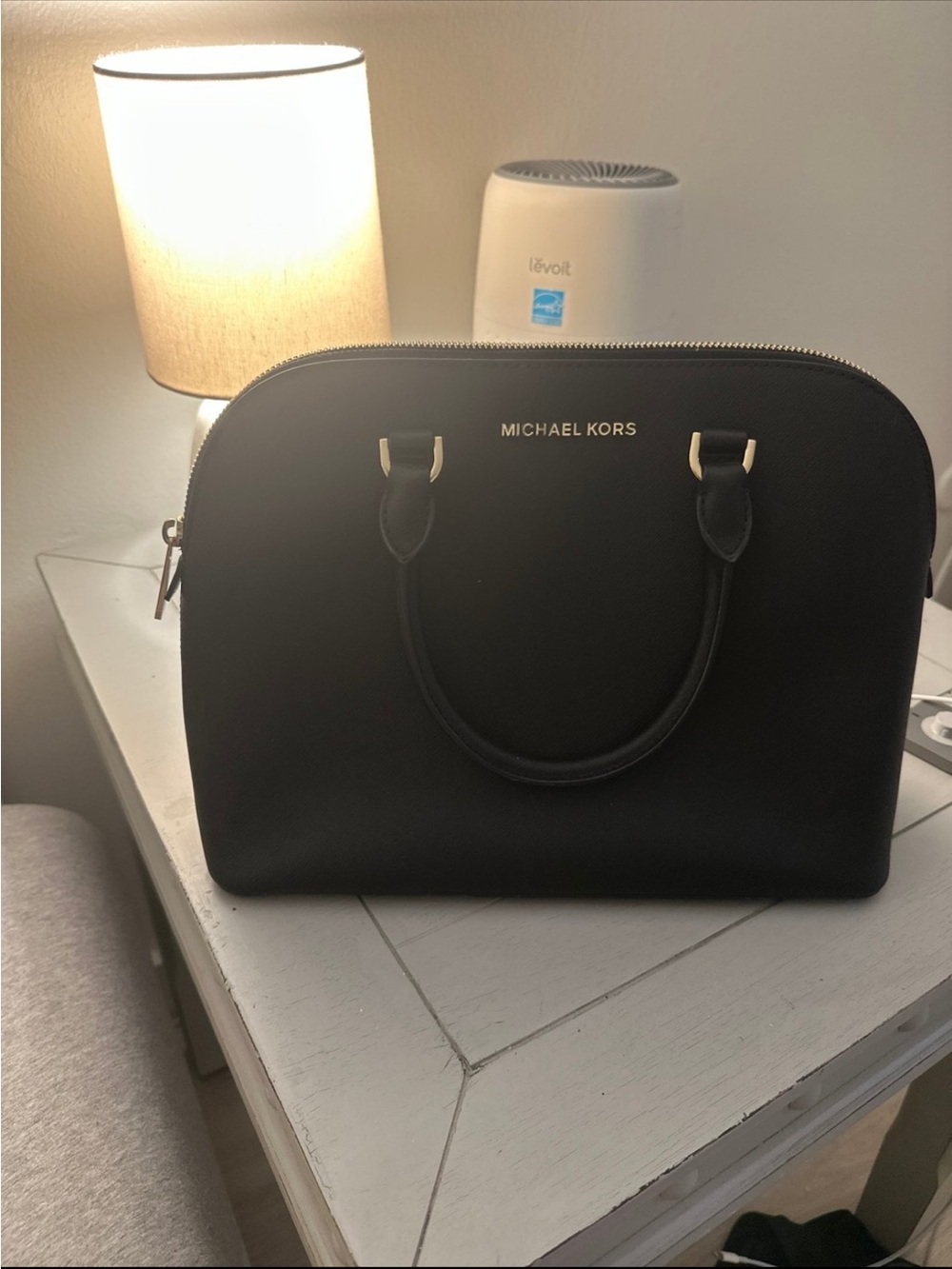 Michael Kors Black Saffiano Dome Satchel